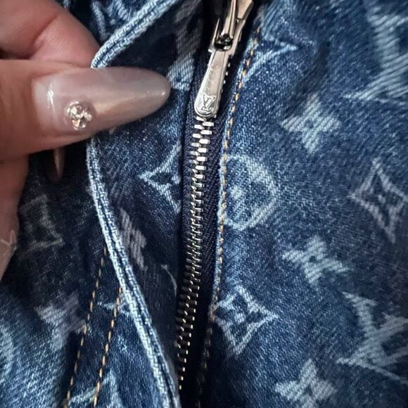 LOUIS VUITTON jacquard all-over print zip-up jeans - Picture 5 of 13